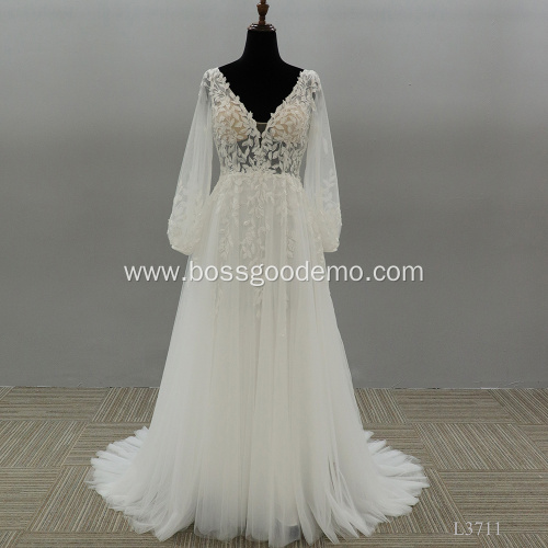 Ladies Lace a line Clothes Garment Bridal Dresses Gown Wedding Dress